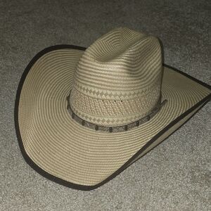 Cavender's Cowboy Hat 20X Cream with Brown Trim
